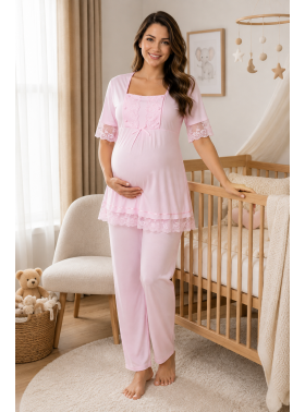 Effortt 6032 Pembe Lohusa Pijama Takımı